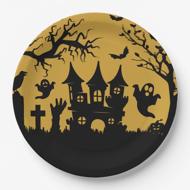 Haunted House   Paper Plates (Front)