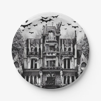 Haunted House Paper Plates