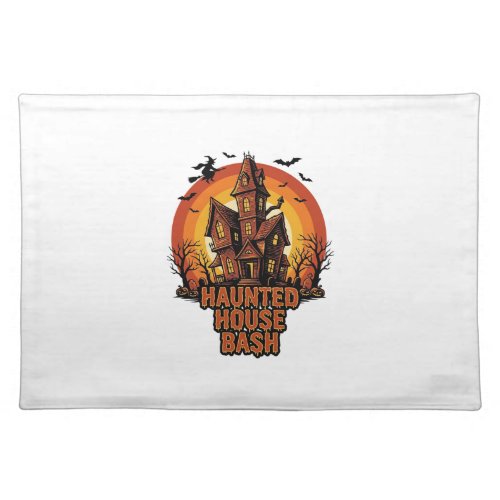 Haunted House Party Vintage Engraving Halloween De Cloth Placemat