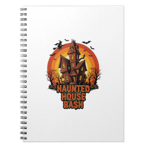 Haunted House Party Vintage Engraving Halloween De Notebook