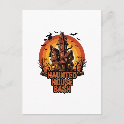 Haunted House Party Vintage Engraving Halloween De Postcard