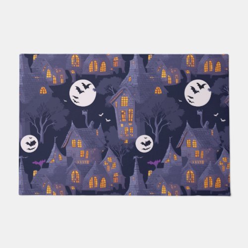 Haunted House Personalized Halloween Art  Doormat