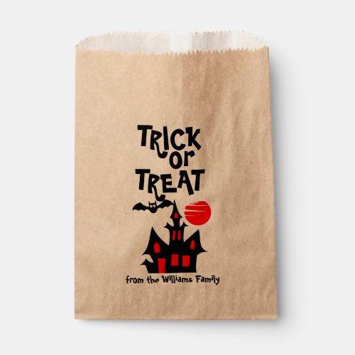Haunted House Personalized Trick or Treat Favor Bag