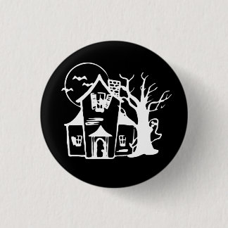 HAUNTED HOUSE PINBACK BUTTON