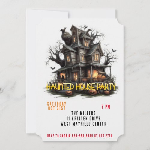 Haunted House Praty Halloween Party Invitation