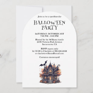 Haunted House Pumpkin Halloween Party Invitation