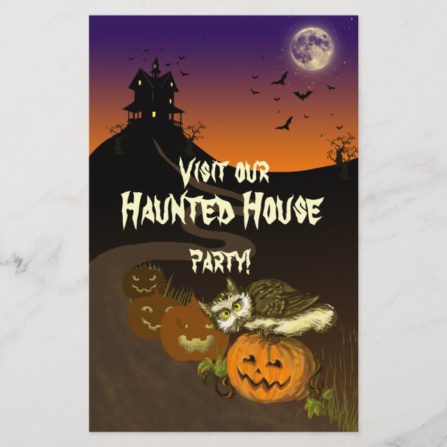 Haunted House pumpkin owl Flyer (Front)