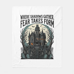 Haunted House Quote Shirt Vintage Gothic Cemetery Fleece Blanket