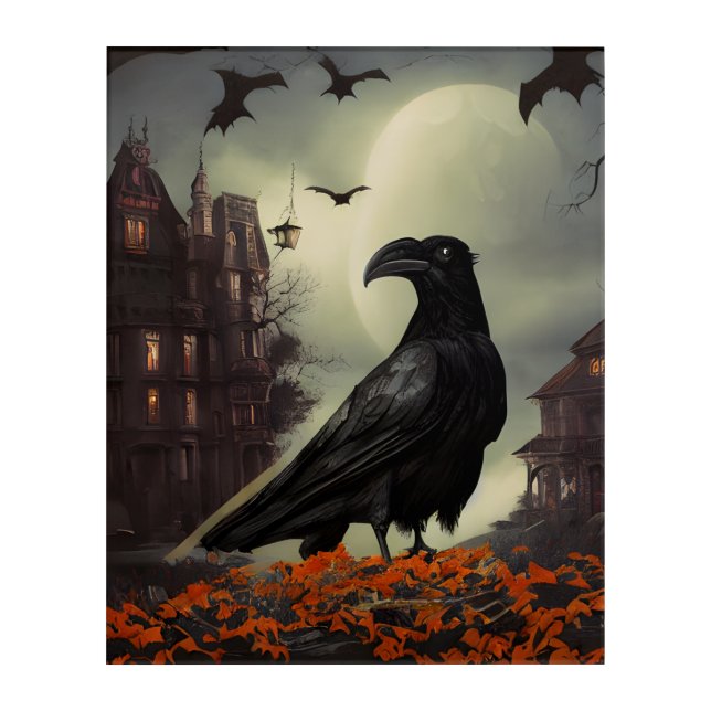 Haunted House Raven Acrylic Wall Art (Front)
