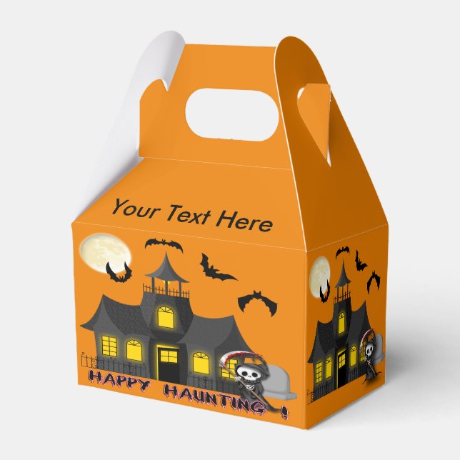 Haunted House Reaper Gable Favor Box (Front Side)