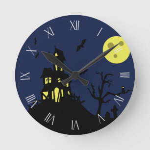 Haunted House Round Clock