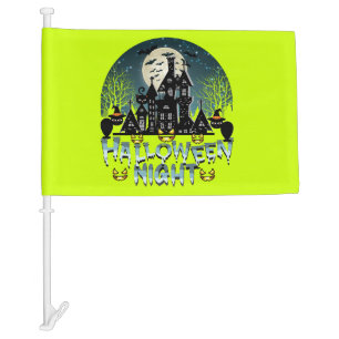 Haunted House, Scary Halloween Night Car Flag