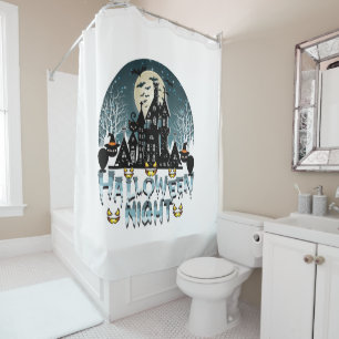 Haunted House, Scary Halloween Night Shower Curtain