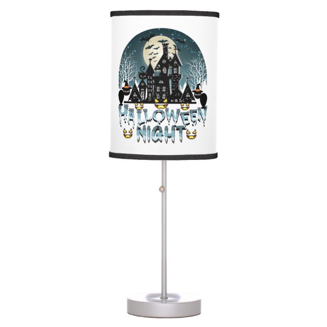 Haunted House, Scary Halloween Night Table Lamp (Front)