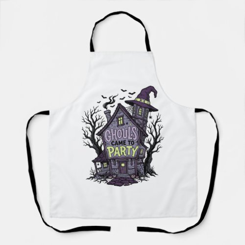 Haunted House Shirt Cute Spooky Party Halloween De Apron