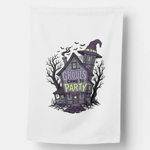 Haunted House Shirt Cute Spooky Party Halloween De Flag
