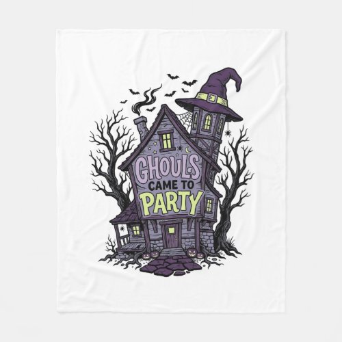 Haunted House Shirt Cute Spooky Party Halloween De Fleece Blanket