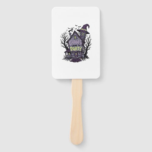 Haunted House Shirt Cute Spooky Party Halloween De Hand Fan