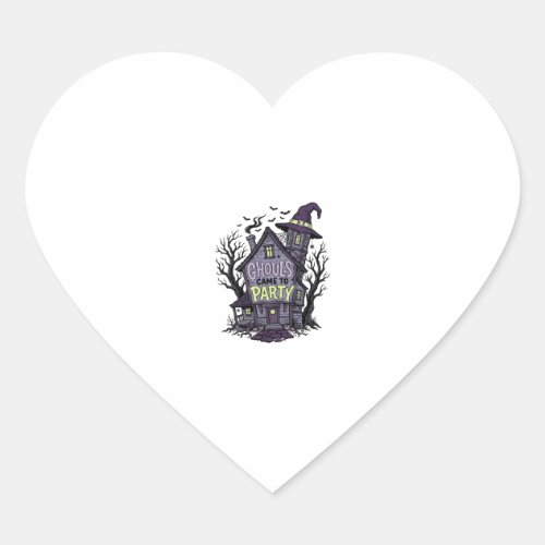 Haunted House Shirt Cute Spooky Party Halloween De Heart Sticker