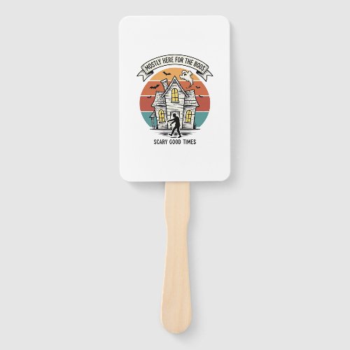 Haunted House Shirt Funny Vintage Halloween Scare  Hand Fan