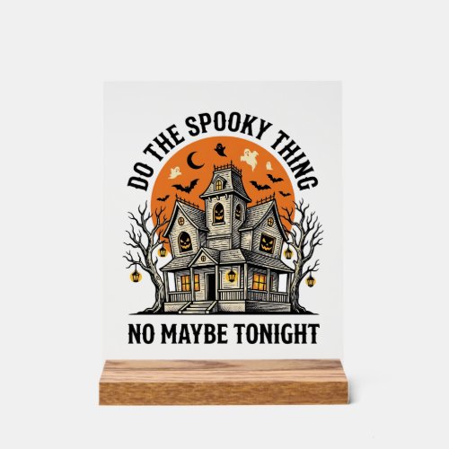 Haunted House Shirt Spooky Vintage Halloween Desig Acrylic Sign