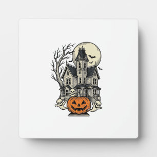 Haunted House Shirt Vintage Engraving Halloween De Plaque