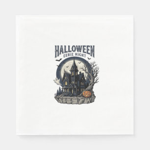 Haunted House Shirt Vintage Engraving Spooky Seaso Napkins