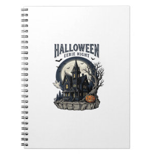 Haunted House Shirt Vintage Engraving Spooky Seaso Notebook