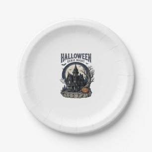 Haunted House Shirt Vintage Engraving Spooky Seaso Paper Plates