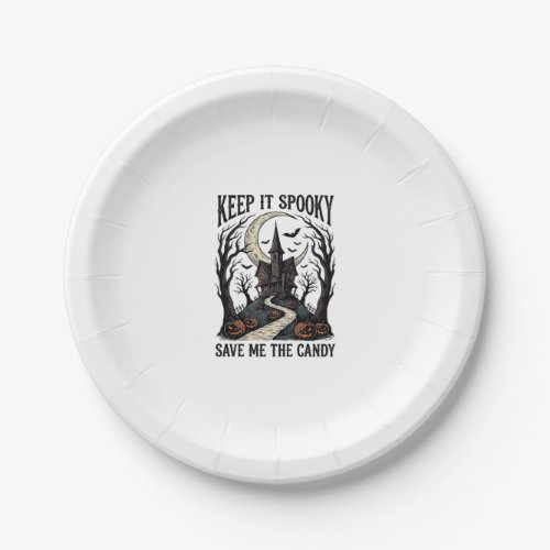 Haunted House Shirt Vintage Halloween Engraving Ar Paper Plates