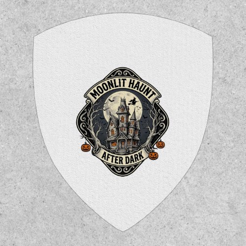 Haunted House Shirt Vintage Halloween Moon Witch D Patch