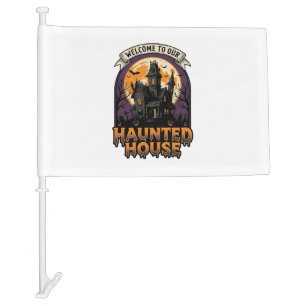Haunted House Shirt Vintage Halloween Welcome Desi Car Flag