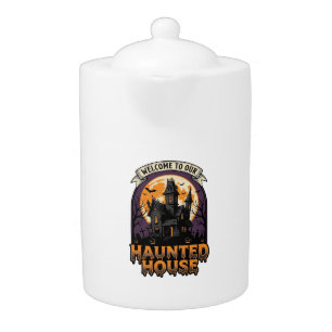 Haunted House Shirt Vintage Halloween Welcome Desi Teapot
