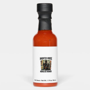 Haunted House Shirt Vintage Monster Manor Design Hot Sauces