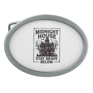 Haunted House Shirt Vintage Spooky Night Design_1 Belt Buckle