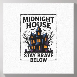 Haunted House Shirt Vintage Spooky Night Design_1 Canvas Photo Tile