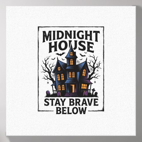 Haunted House Shirt Vintage Spooky Night Design_1 Canvas Photo Tile