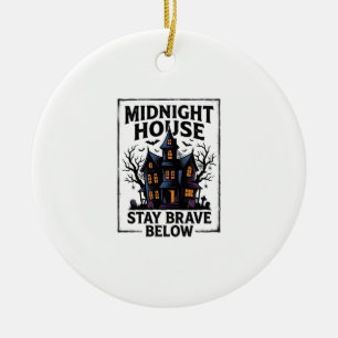 Haunted House Shirt Vintage Spooky Night Design_1 Ceramic Ornament