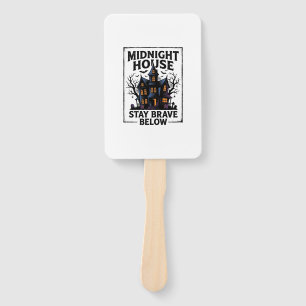 Haunted House Shirt Vintage Spooky Night Design_1 Hand Fan
