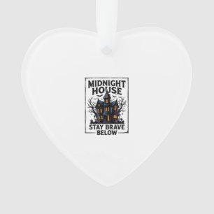 Haunted House Shirt Vintage Spooky Night Design_1 Ornament