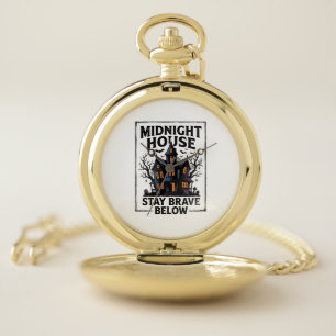 Haunted House Shirt Vintage Spooky Night Design_1 Pocket Watch