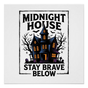 Haunted House Shirt Vintage Spooky Night Design_1 Poster
