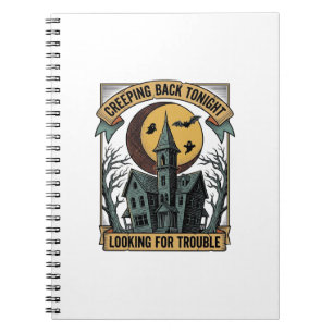 Haunted House Shirt with Engraved Spooky Manor Moo Notebook