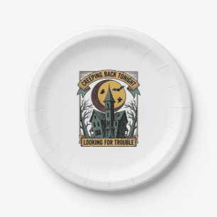 Haunted House Shirt with Engraved Spooky Manor Moo Paper Plates