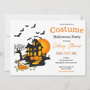 Haunted House Simple Halloween Costume Party Card