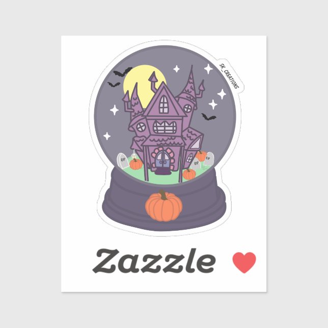 Haunted House Snowglobe Sticker (Sheet)