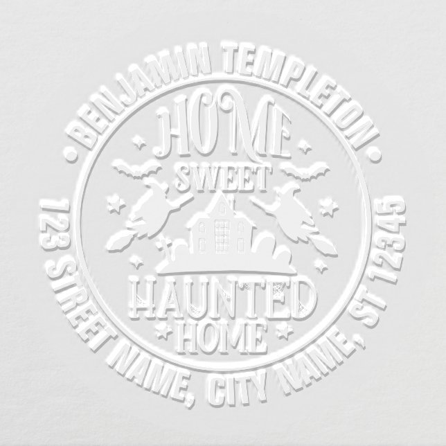 Haunted House Spider Webs Witches Name Address Embosser (Design)