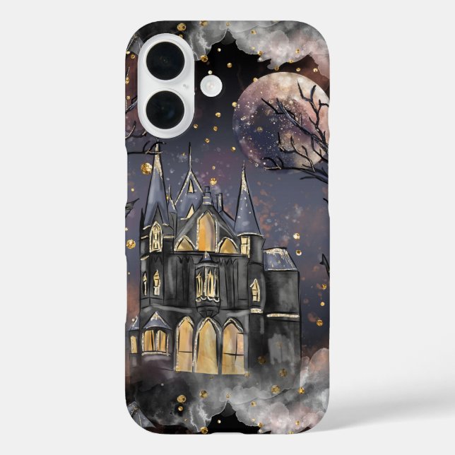 Haunted House | Spooky Full Moon Tree and Bats Case-Mate iPhone Case (Back)