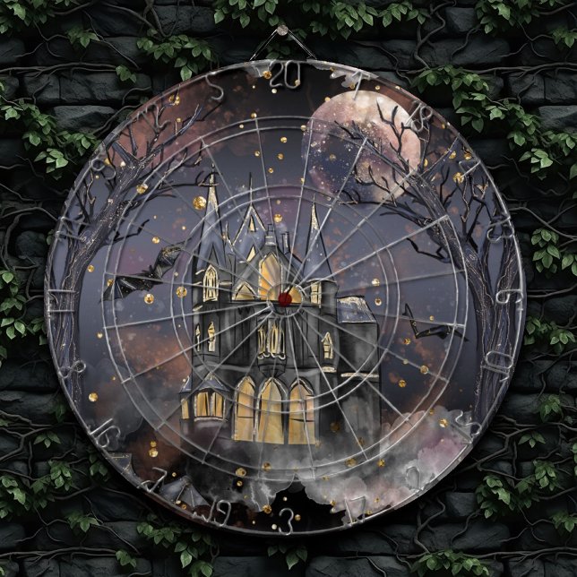 Haunted House | Spooky Full Moon Tree and Bats Dart Board (Creator Uploaded)