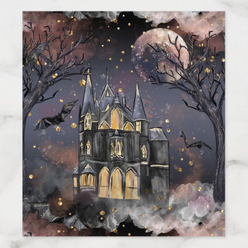 Haunted House  Spooky Full Moon Tree and Bats Envelope Liner